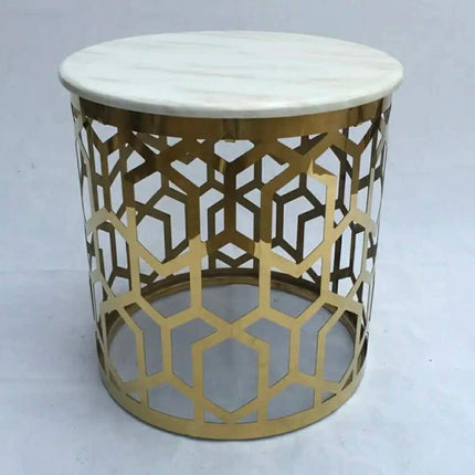 Round Design Gold Stainless Steel Side Table Hotel Furniture Small Round Table
