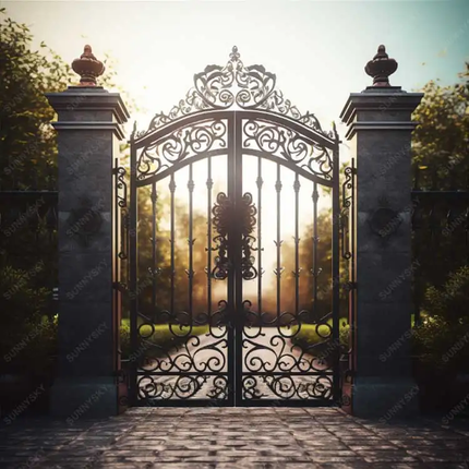 Luxury French Style Wrought Iron Main Gates Beautiful Residential Swing Automatic Opening Models For Villas