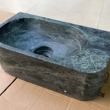 Custom Mini Size Wall Hung India Marble Stone Bathroom Sink WashBasin Rectangle Natural Stone Wash Basin For Hotel Use