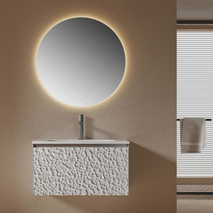 Customized Latest Design Water-Resistant Wall-Mounted Bathroom Vanity with Single Basin Countertop