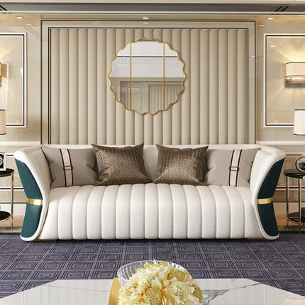 Light Luxury Modern Leather Sofa Combination Simple Living Room Furniture Fabric 1 piece Set Living Room Furniture Sectional Sofa