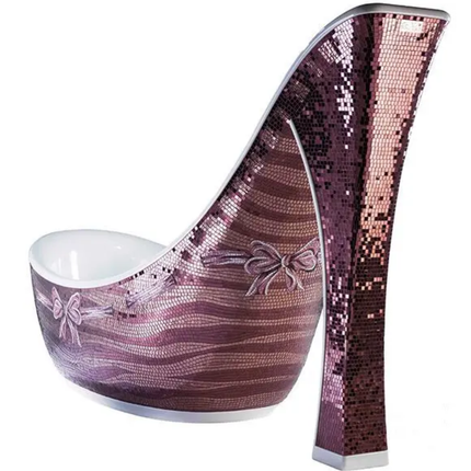 High Heels Shape Free Standing Cast Stone Modern Bathtub
