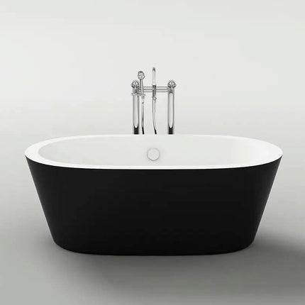 Sale Popular CUOC Stackable Oval Lucite Acrylic Freestanding Bathtub KF-787BC Black Modern Standalone Soaking Tub for Hotel