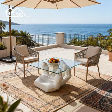 Made of FiberGlass Modern European Durable Living Room Furniture Fiberglass Base Glass Top Low Convertible Adjustable Height Portable Eco-Friendly