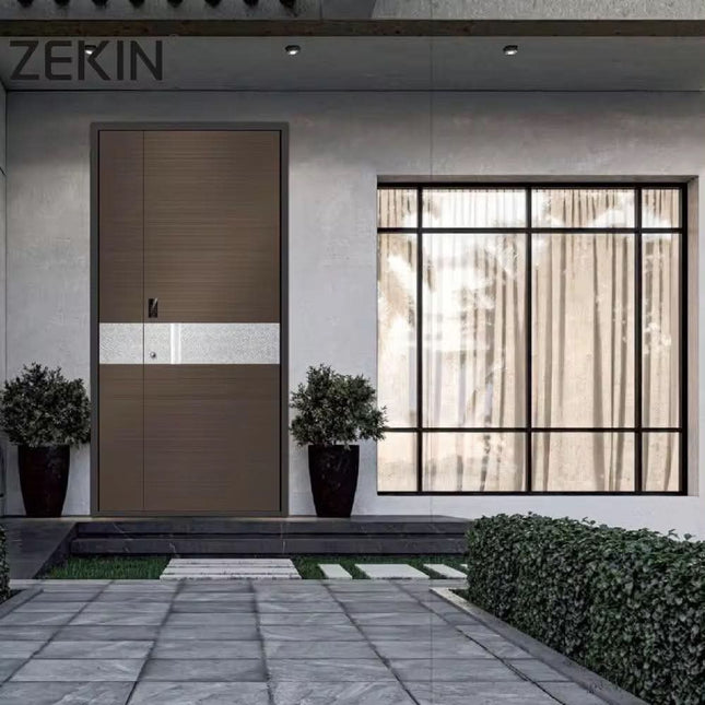 ZEKIN European Style Entrance Doors Anti-Theft Heat Insulation By Chinese Manufacturers Aluminum Security Front Entry Doors