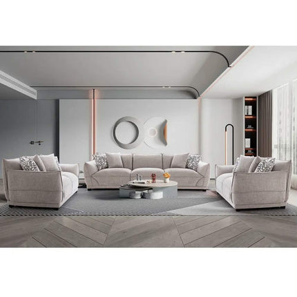 Elegant Premium Modern Upholstered Fabric 3 Seater Andrea Sofa With Generous Cushion Timeless Comfort Stylish