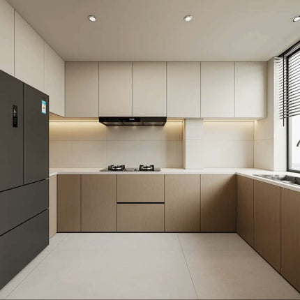Modern Minimalist Solid Wood Kitchen Cabinets Custom Modular Durable Storage Kitchen Cabinets