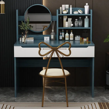 Modern Simple LED Lighted Dressing Table Integrated Storage Solid Wood Makeup Table  For Bedroom Living Room Small Apartment