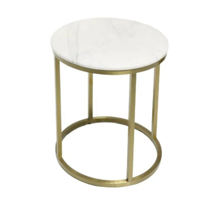 Metal Stainless Steel Coffee Side Table Modern Round Corner Coffee Table Living Room Luxury Marble Top Corner Table