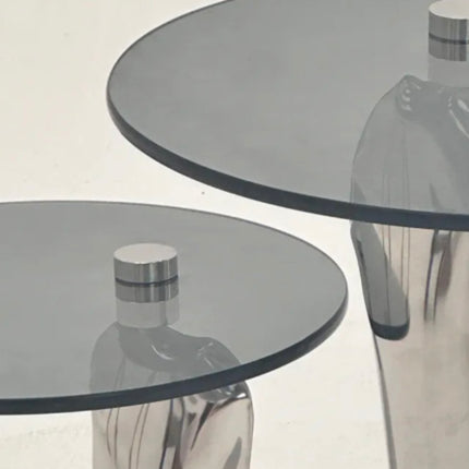 Modern Chic Durable Classic Personalized Side Table With Stainless Steel Frame Tempered Glass For Living Room Furniture