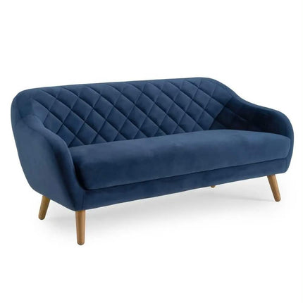 European Style Wood Legs Upholstery Sofa Set Modern Blue Velvet Couch Hotel Living Room Sofa Set with Armrest