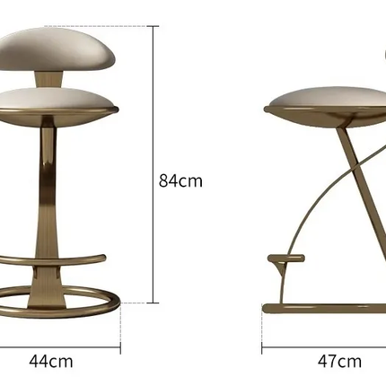 Home bar Chair Stainless Steel High Footrest with Cushion Soft Leather Chair