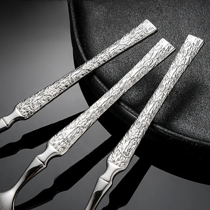 High Quality 316 Stainless Steel Buffet Server Salad Spoon Hammer Handle Serving Spoon Set for Buffet Restaurant