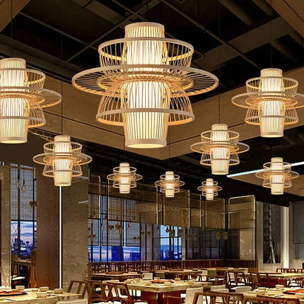 Bohemian Style Rattan Bamboo Woven Pendant Light, Staircase Light, Vintage Antique Ceiling Light, Vintage Pendant Light