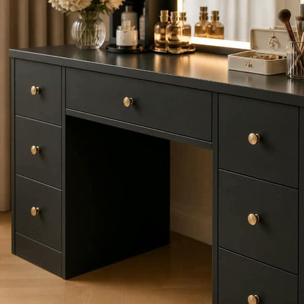 Modern and Simple Solid Wood Dressing Table With Mirror Matched With Sliding Drawer