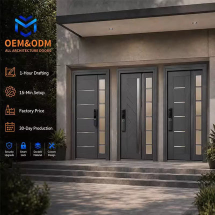 Custom Design Stainless Steel Exterior Security Front Interior Modern Home Entrance Door With Smart y