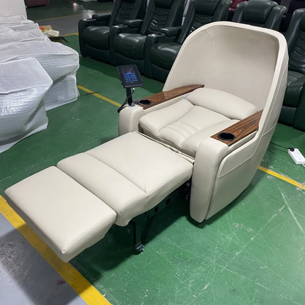 High-End Motorized VIP Home Cinema Recliner with Integrated Smart Console