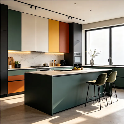 Custom Modern Slim Shaker Kitchen Cabinet Custom Finish Kitchen Cabinet Island With Sink Set Island Wooden Kitchen Cabinet Set