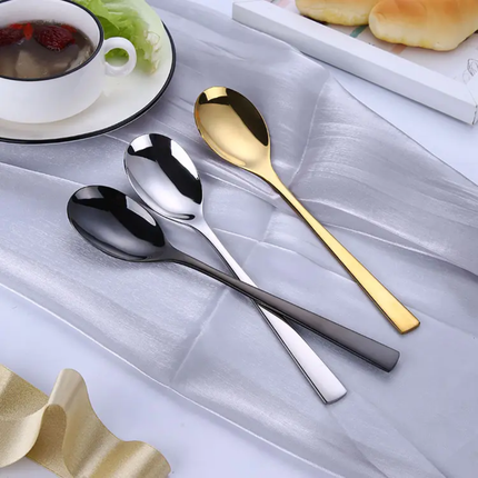 Restaurant Long Handle Stainless Steel Buffet Catering Serving Spoon Set for Soup Salad