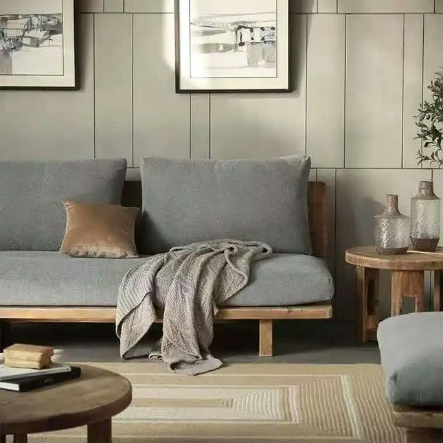 French Classic Country Antique Rustic Wabi Sabi Furniture Solid Wood Sofa