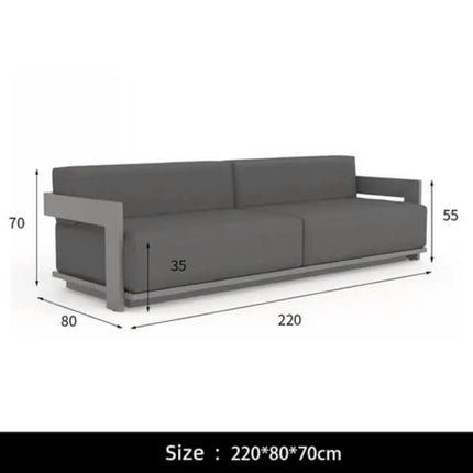 Courtyard Outdoor Sofa Aluminum Terrace Patio Furniture Set Waterproof Leisure Garden Sofa