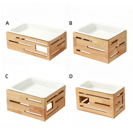 Hotel Catering Wooden Buffet Riser Multi Tier Dessert Display Shelf With Ceramic Tray For Wedding Banquet Party Table Decor