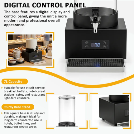 Electric Digital Display Drink Dispenser Hot Cold Stainless Steel Juice Dispenser Milk Dispenser For Hotel Restaurant Buffet Use