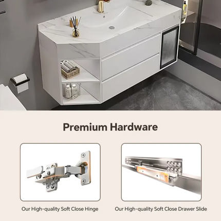 Modern single sink bathroom vanity 36-80IN solid wood grey smart mirror floating cabinet Eco-friendly water resistant features