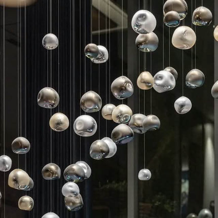 Luxury Glass Chandelier For Hotel Lobby Super Market Wedding Hotel Design Large Pendant Light