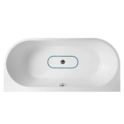 Italian-Style Striped Artistic Bathtub Indoor Free Standing Acrylic Tub Modern Single White Bathtub fot Bathroom With LED Light