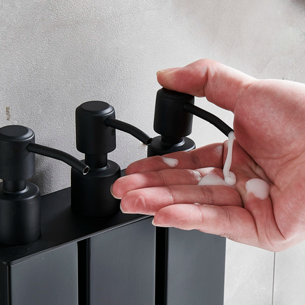 OEM Modern Stainless Steel 500ml Liquid Soap Dispenser Wall-Mounted Shower Shampoo Gel Dispenser Bathroom Accessories Metal Cup