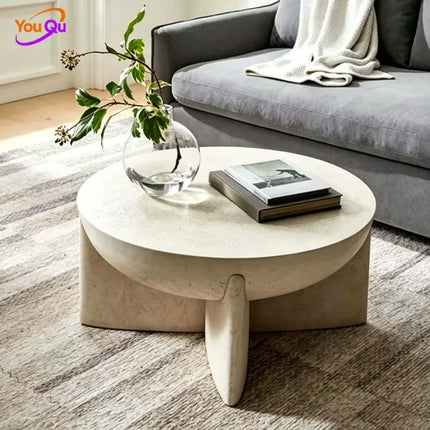Made of FiberGlass FRP Wabi Sabi Luxury Modern Fiber Glass End Table Sofa Side Tea Fiberglass Table Round Plastic Coffee Table For Living Room