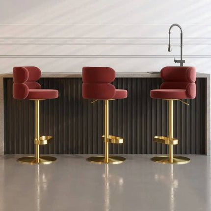 Light Luxury Stainless Steel bar Chair Creative Leisure Hotel Restaurant Cafe bar High Stool Swivel Chair