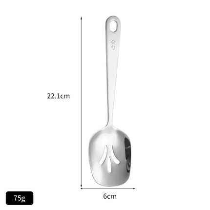 High Quality Kitchen Accessories Gold Long Handle 304 Stainless Round Spoon Serving Slotted Spoon for Buffet Restaurant