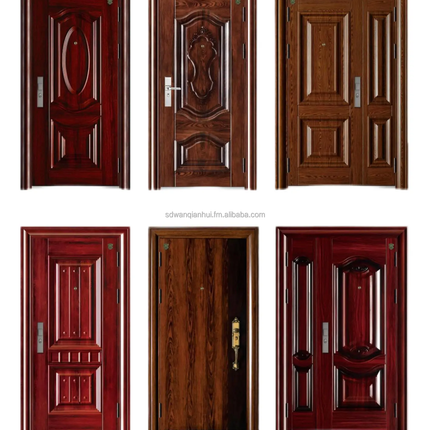 HAOTIAN Modern Style Steel Security Doors Commercial Exterior Front Entry For Houses Offices Sound Insulation Model 7005 Outdoor