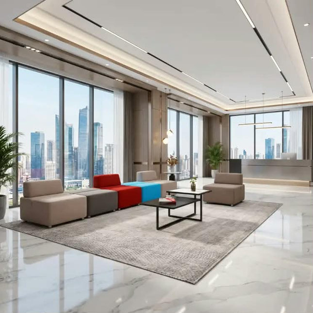 High Quality Modern Commercial Furniture Office Reception Room Conference Room Hotel Casual Linen Flannel Sofa Cover Set