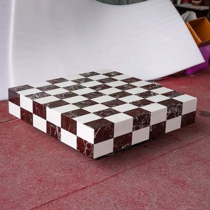 Modern luxury unique top pedestal marble coffee tables center table Rosa levanto marble coffee table wave design for living room