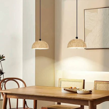Creative Natural Stone Designer Studio Model Pendant Light for Home Bedroom Villa Wabi Sabi Japanese Warmth Room Decoration Lamp