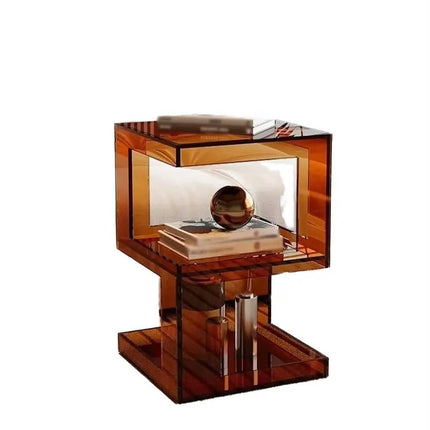Acre Durable Modern Acrylic Sofa Side Table Mini Storage Cabinet For Living Room