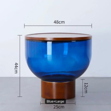 Creative Light Luxury Simple Bell Coffee Table Modern Simple Designer Round Living Room Colored Glass Side Table