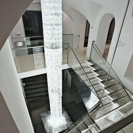 Customized Indoor Decoration Lobby Luxury Chain LED Crystal Chandelier for High Ceiling Hotel Home Staircase