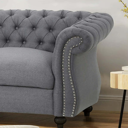 Modern Luxury Linen Loveseat Sofa for Home European Victorian Industrial Asian French Design Styles