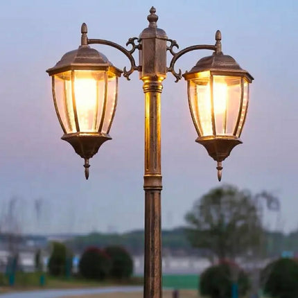 European Retro LED Landscape Light Pole Column Light Aluminum Pedestrian Area Decoration IP65 Garden Courtyard Straight Electric