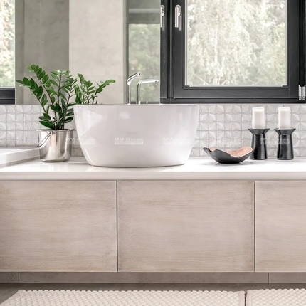 Modern Decorative Bathroom Kitchen Backsplash Wall Glossy Porcelain Cube 3D Wall Mosaic Tile