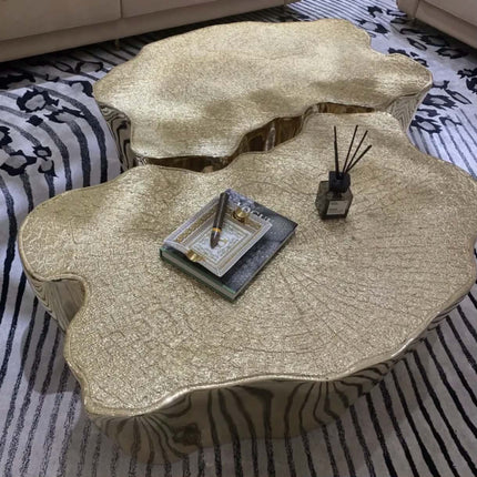 Made of concrete Italian Luxury-Style Stainless Steel Metal Tree-Root Coffee Table Designed By a Master For a Modern Living Room Coffee Table