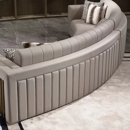 Grand Cream Velvet Elite Sofa Set with Striking Golden Details Premium Quality
