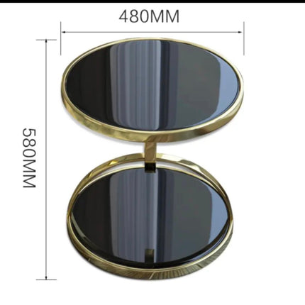 Light Luxury Tempered Glass Corner Sofa Side Postmodern Small Coffee Table With Stainless Steel Frame