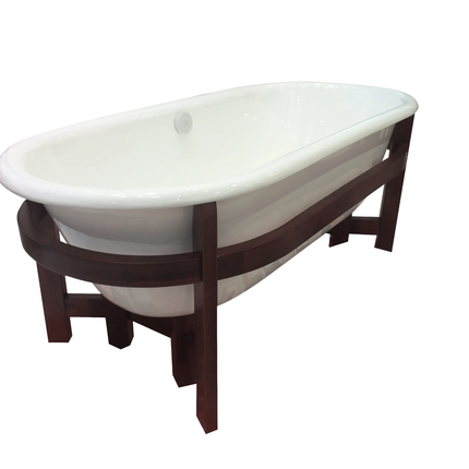 Wooden Pedestal Cast Iron Enameled Bath Tubs