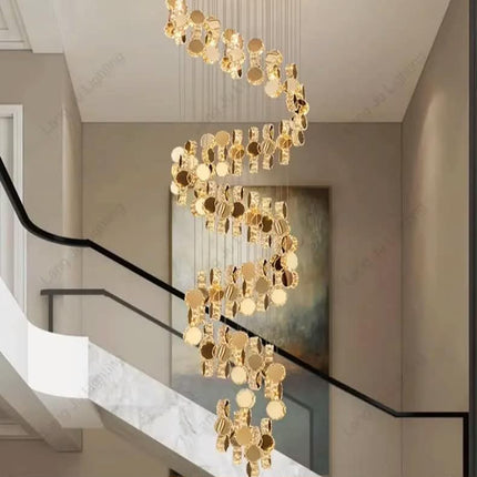 High Quality Modern Led Crystal Stair Chandelier Creative Design for Duplex Living Room Bedroom Entrance Crystal Chandelier