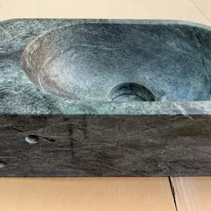 Custom Mini Size Wall Hung India Marble Stone Bathroom Sink WashBasin Rectangle Natural Stone Wash Basin For Hotel Use